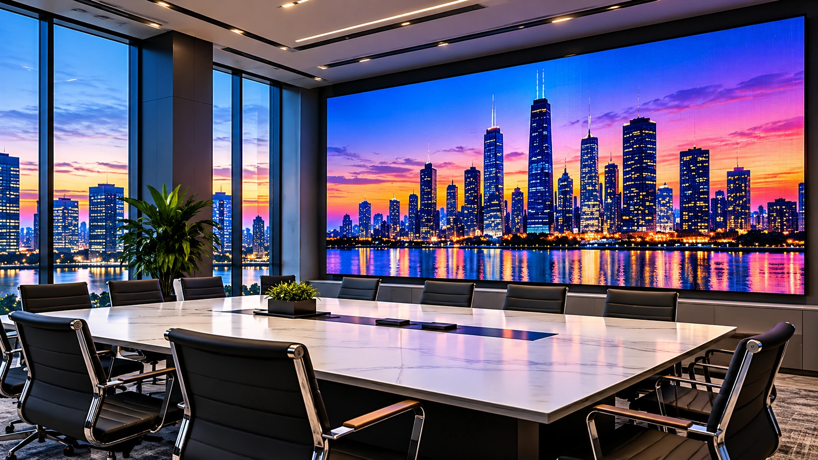 Pitch LED conference room video wall