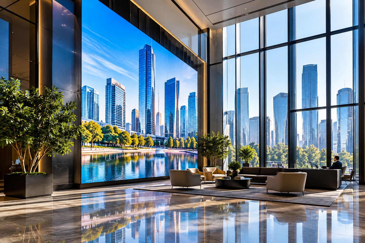 Corporate and lobby LED display installation