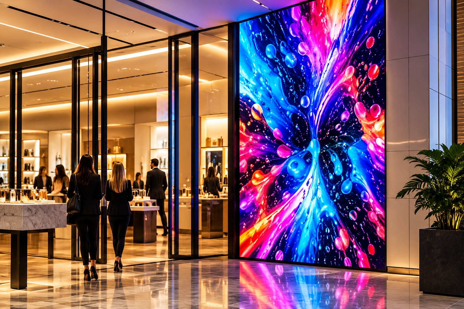 Retail and hospitality LED display installation