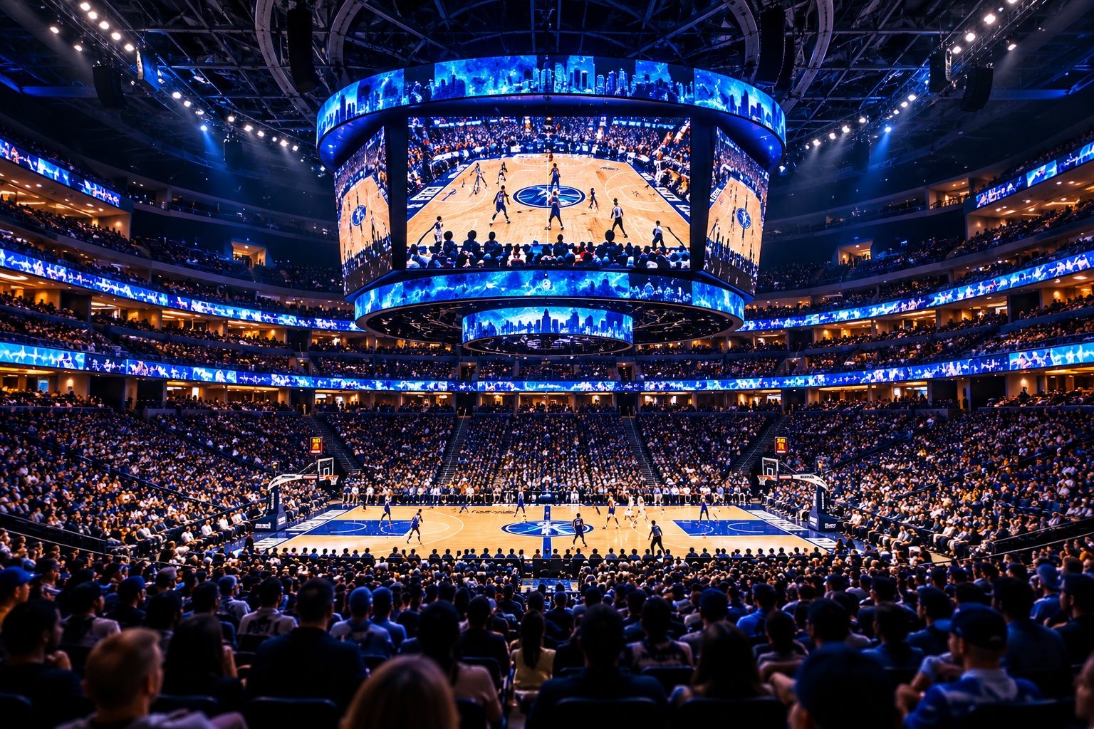 Sports and entertainment LED display installation