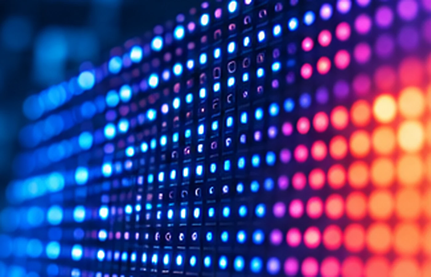 Close-up detail of direct-view LED pixels